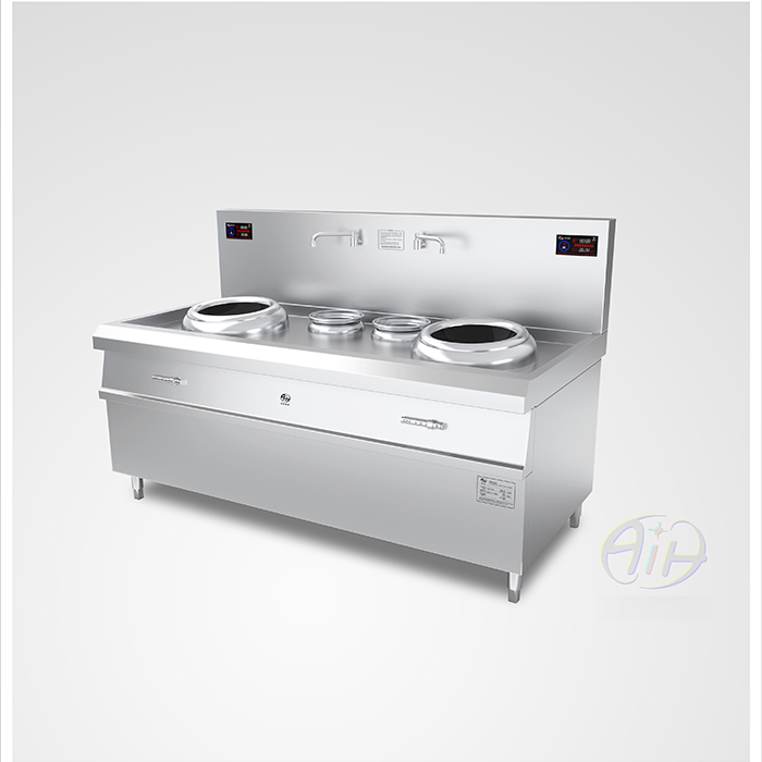 电磁双头双尾炒灶