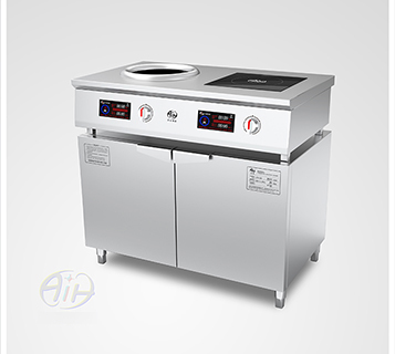 分体组合型电磁双头炒灶（平+凹）